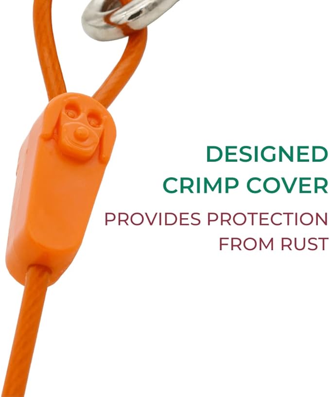 30FT Tie-Out Cables for Dogs - Strong, Safe, and Durable Dog Tie-Outs for Every Breed up to 125 Pounds - Weather and Wear Resistant Galvanized Aircraft Cable for Outside Use-PawvioPets