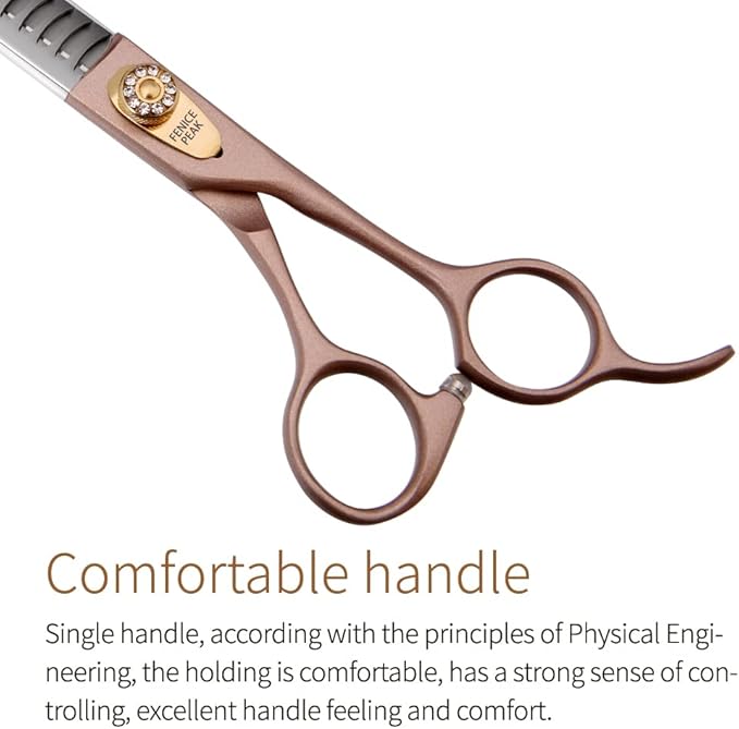 Fenice Peak Thinning Shears for Dogs and Cats Rose Gold Pet Grooming Scissors Chunkers Shears 440C Stainless Steel Professional Dog Trimming Scissors 8''-PawvioPets