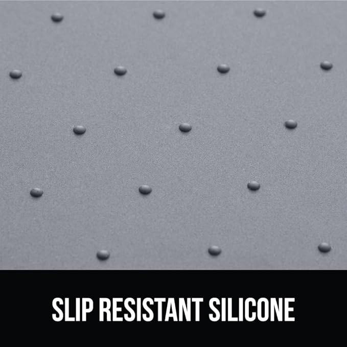 GORILLA GRIP 100% Waterproof Raised Edge BPA Free Silicone Pet Feeding Mat, Dog Cat Food Mats Contain Spills Protects Floors, Placemats for Cats and Dogs Water Bowl, Pets Accessories 18.5x11.5 Gray-PawvioPets