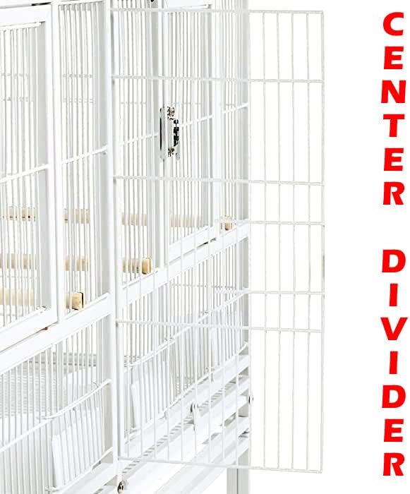 Combo Stacker Center Divided Breeder Breeding Bird Flight Double Rolling Cage for Aviaries Canaries Cockatiels Lovebirds Finches Budgies Small Parrots One Stacker-PawvioPets