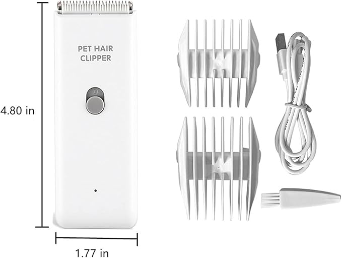 Dog Clippers,Quiet Washable USB Rechargeable Cordless Dog Grooming Kit,Electric Pets Hair Trimmers Shaver Shears for Dogs and Cats White-PawvioPets