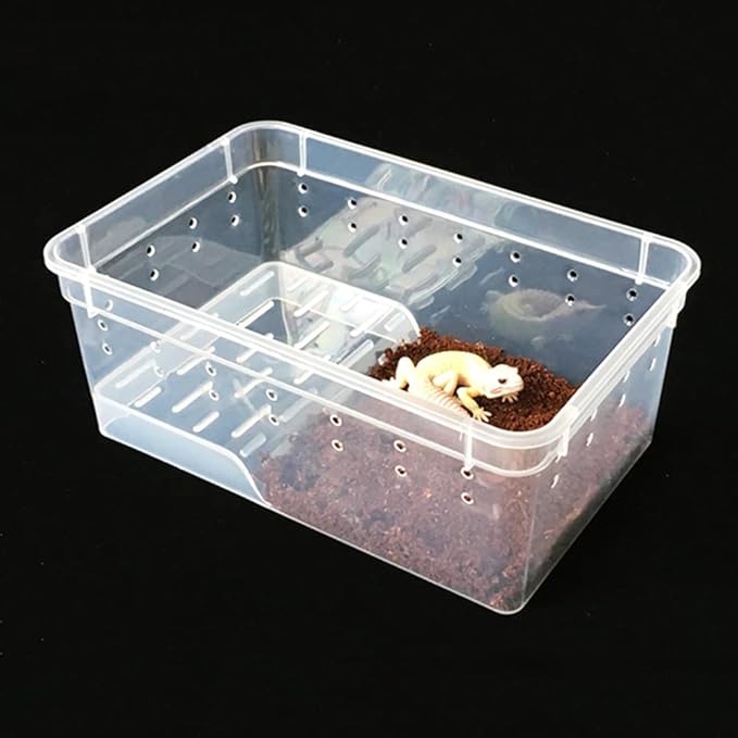 8-Grid Acrylic Pet Breeding Box,Large Reptile Enclosure with Hygrometer&Heating Pad,Lizard Spider Snake Tortoise Cage Pet Snake Terrarium Tank Multipurpose Multipurpose Feeding Box,White.-PawvioPets