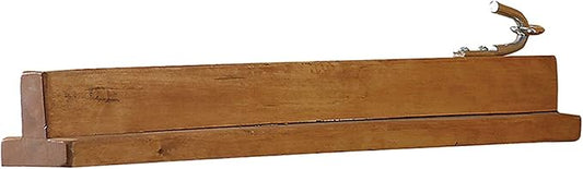 Collapsible Wooden English Saddle Rack | 18" Length | Easy to Mount | Folds Down Not Used | Fits Shorter Skirted Western Horse Saddles | Natural Pine Finish-PawvioPets