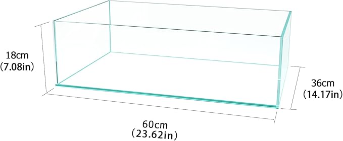 Fzone 9Gal Sharrow Rimless Low Iron Fish Tank Nova Clear Ultra-White 45° Mitered Edges Translucent Glass Anata Series Aquarium w/Black Foam Leveling Mat-PawvioPets