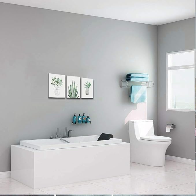 farmhouse Wall Art painting for dining room bathroom Abstract Canvas art family Wall decor for Bedroom kitchen Wall Decoration Living Room decor art Green Leaf pictures Artwork for home walls 3 piece-PawvioPets