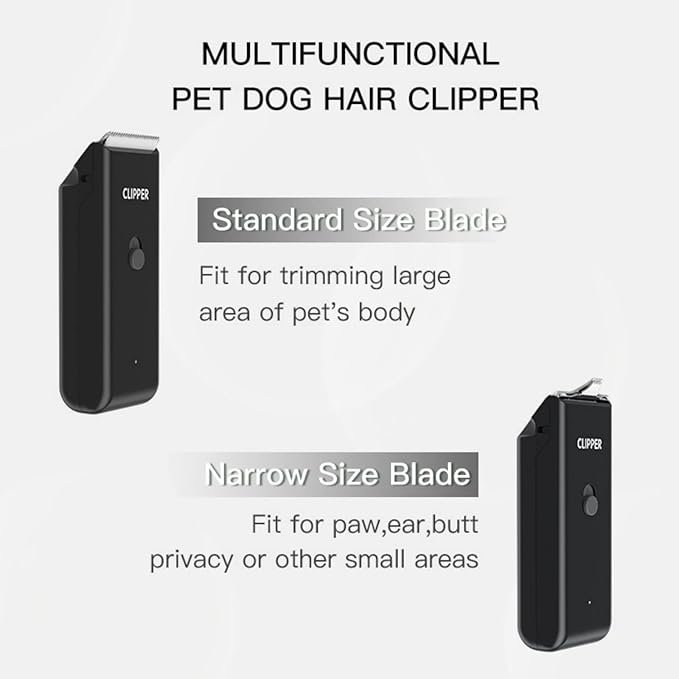 Dog Cat Home Hair Waterproof Clipper Portable Electric USB Rechargeable Pet Grooming Tools Low Noise Shaver Cordless Trimmer for Small and Large Pets-PawvioPets