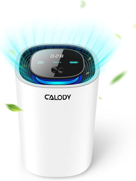 Calody Air Purifiers for Bedroom Home, Car air purifier Ionizer, 15 Million Negative Ions for Smokers, 30dB Quiet Portable Ionic Air Purifiers, Helps Alleviate Allergies, Dust, Home, and Office Use-PawvioPets