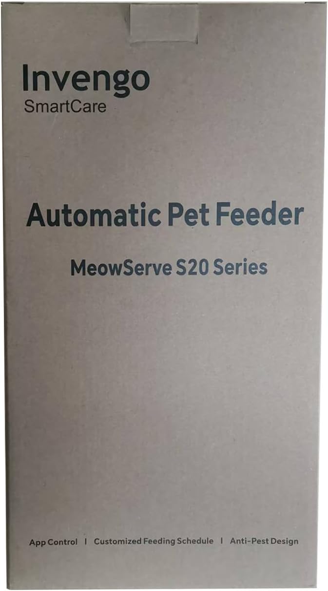 Cat Feeder Automatic - Cat Food Dispenser MeowServe S20, Auto Dog Feeder with Stainless Steel Bowl, 5L Pet Feeder with Patented Anti-Jam Port, App, Dual Lock Lid, Dual-Band WiFi & Power Supply-PawvioPets
