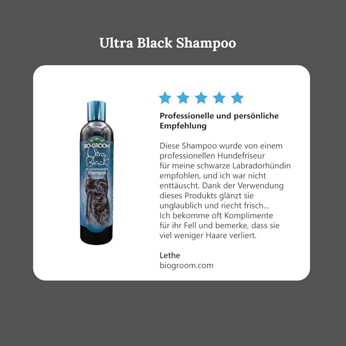 Bio-Groom Ultra-Black Dog Shampoo – Color Enhancing Pet Shampoo, Dog Bathing Supplies, Puppy Wash, Dog Grooming Supplies, Cruelty-Free, Made in USA, Coat Brightener Shampoo – 12 fl oz 1-Pack-PawvioPets