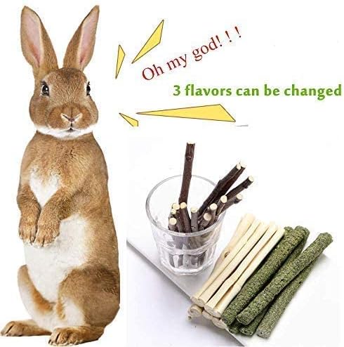 150g 3 Types of Combined Chew Toys Molar Sticks Sweet Bamboo Apple Branch Timothy Grass for Pets Chinchilla Squirrel Gerbil Hamster Squirrel Guinea Pigs-PawvioPets
