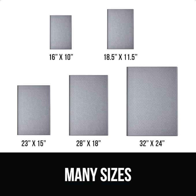 GORILLA GRIP 100% Waterproof Raised Edge BPA Free Silicone Pet Feeding Mat, Dog Cat Food Mats Contain Spills Protects Floors, Placemats for Cats and Dogs Water Bowl, Pets Accessories 18.5x11.5 Gray-PawvioPets