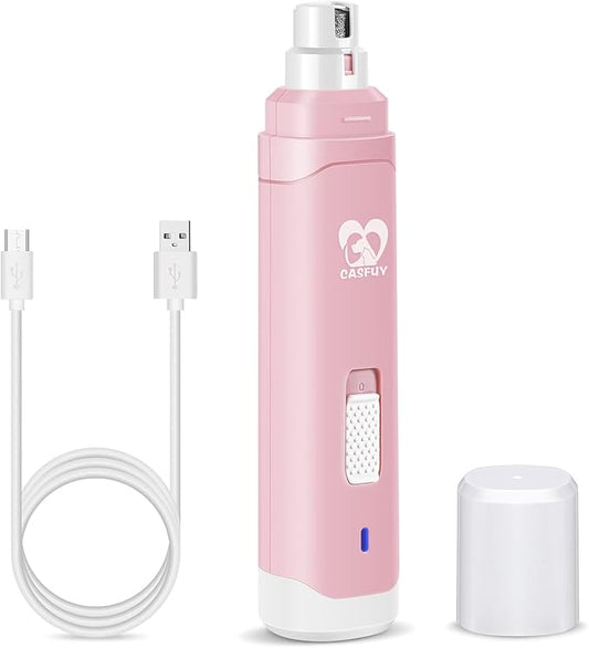 Casfuy Dog Nail Grinder Upgraded - Professional 2-Speed Electric Rechargeable Pet Nail Trimmer Painless Paws Grooming & Smoothing for Small Medium Large Dogs & Cats-PawvioPets