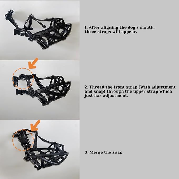 Dog Muzzle, Breathable Basket and Soft Cage Black Dog Mouth Cover,Anti-Biting, Barking and Chewing for Small Medium Large Dogs, 1 Pack Poop Bags for Dogs (XL)-PawvioPets