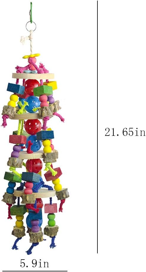 Deloky Large Parrot Toys - Natural Wood Large Bird Chewing Toys Suggested for Macaws cokatoos,African Grey and a Variety of Large Amazon Parrots-PawvioPets