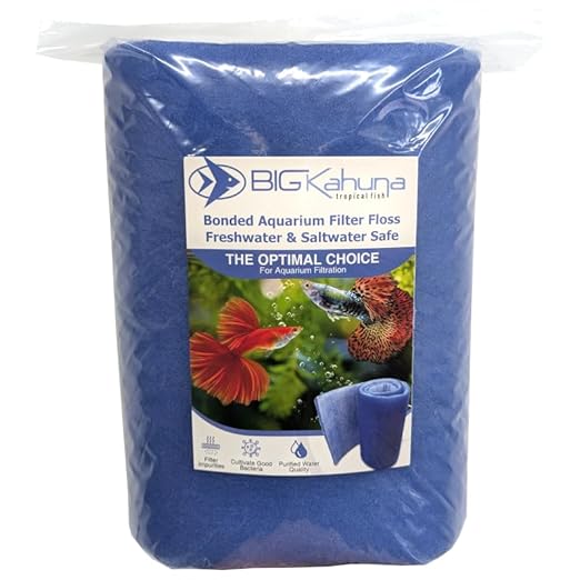 Big Kahuna Aquarium Filter Floss Rolls – 12-inch Pond and Aquarium Filter Media – 1-inch Thick Wet/Dry Aquarium Filter Pad – Bonded Filter Media Pad for Freshwater or Marine Aquariums, Ponds – 6ft-PawvioPets