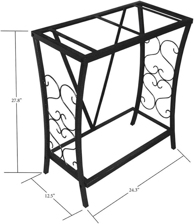 Contemporary 20 Gallon Metal Aquarium Stand in Black-PawvioPets