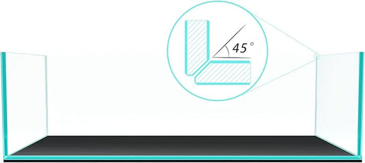 Fzone 9Gal Sharrow Rimless Low Iron Fish Tank Nova Clear Ultra-White 45° Mitered Edges Translucent Glass Anata Series Aquarium w/Black Foam Leveling Mat-PawvioPets