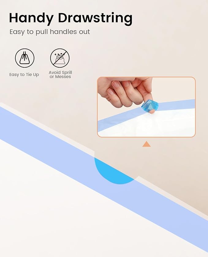 Cat Litter Box Liners-60 Count, Drawstring Cat Litter Waste Receptacles Bags for LELO ELVES LMSP-10-18" x 18"-PawvioPets