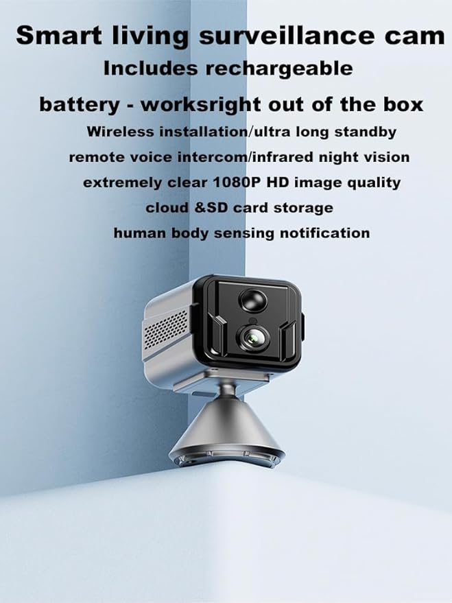 Cameras for Home Security-Indoor MiNi 1080P HD,Security Camera Wireless for Baby/Nanny/Pet/Dog/Cat, Infrared Night Vision,Magnetic Base Bracket,Cloud & SD Card Storage, (2.4 /5GHzWiFi)-Silver-PawvioPets