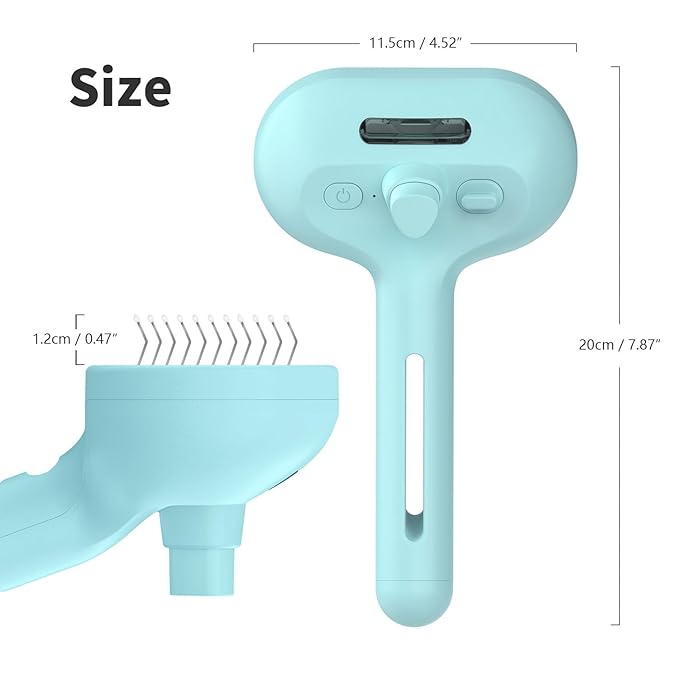3-in-1 Self-Cleaning Pet Brush for Shedding - Removes Static and Loose Hair from Dogs and Cats (Blue)-PawvioPets
