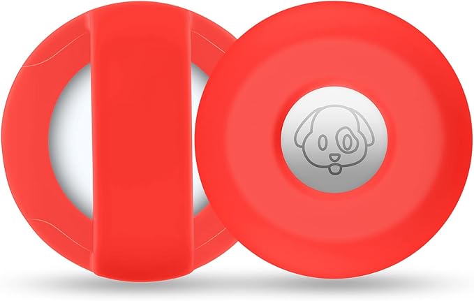 Airtag Holder for Dog Collar, Cibaabo Silicone Air Tag Case Cover Compatible with Apple Airtags for 0.8-1.2inch Cat Pet Collar Harness Loop-PawvioPets