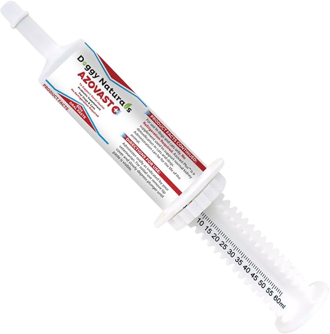 Azovast Plus Kidney Health Supplement for Dogs & Cats, Oral Paste (60 cc) - NO Refrigeration Required - Help Support Kidney Function & Manage Renal Toxins Chicken Flavor (Made in U.S.A(60cc)-PawvioPets