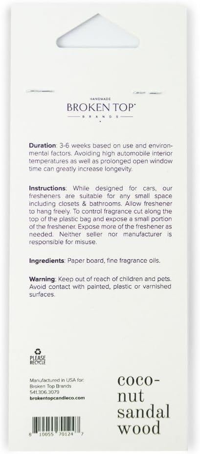 Coconut Sandalwood Car Air Freshener - 4 Pack-PawvioPets