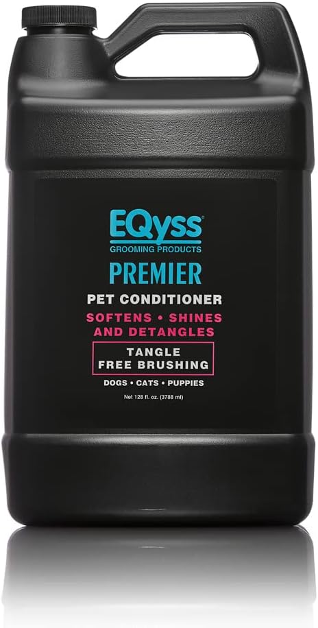 EQyss Premier Pet Conditioner - Moisturizes, Softens, & Conditions Dry Coat & Hair, Detangles & Adds Shine - for all Dogs, Cats, Puppies (128 oz)-PawvioPets
