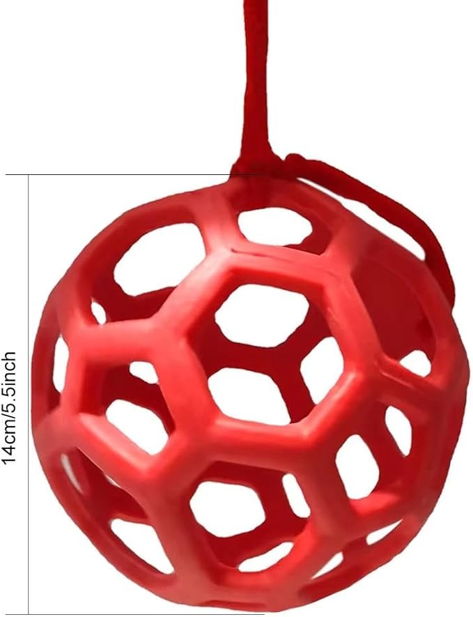 3PCS Hay Feeder Ball Toy for Horses, Goats & Livestock – Rainbow Colors with Hanging Red Cord, Stress Relief & Boredom Prevention (Green, Blue, Red)-PawvioPets