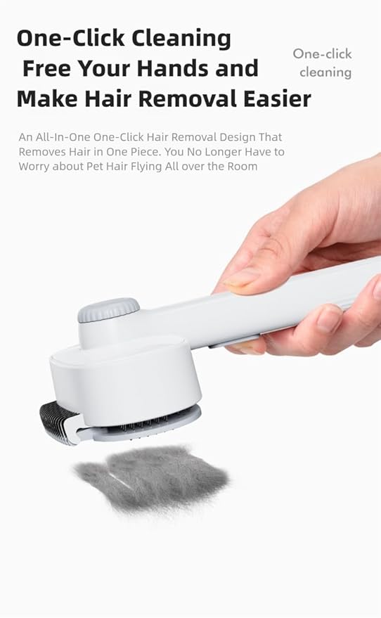 Adjustable Comb for Cats & Dogs: 2-in-1 Deshedding Brush with Hair Removal Board, Dematting Tool for Long/Short Hair - Undercoat Rake & Smooth Grooming Comb-PawvioPets