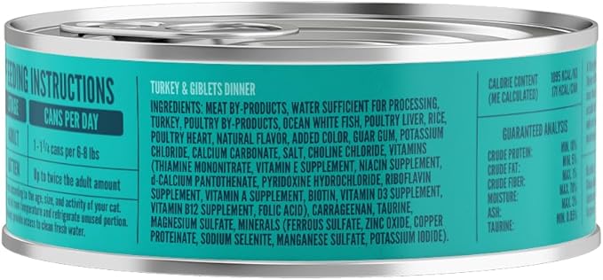 A Strong Heart Canned Wet Cat Food, Turkey & Giblets Dinner - 5.5 oz Cans (Pack of 24), Made in The USA with Real Turkey & Savory Giblets-PawvioPets