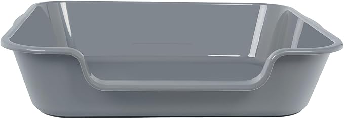 2 Pack of Extra Large Cat Litter Box (ABS Material), Low Entry Senior Litter Pen for Geriatric Kitty Big Cats, Jumbo Pet Safe Litter Boxes Tray for Indoor Pets Potty (Gray, 24" L x 20" W)-PawvioPets