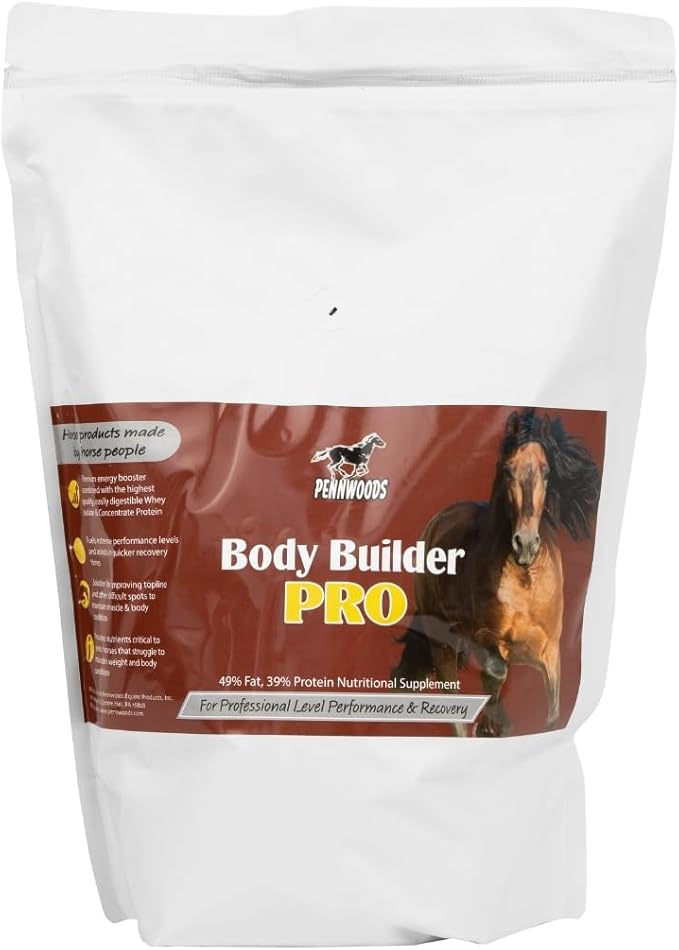 Body Builder Pro, Horse Weight Gain Supplement, Premium High Fat Energy Booster, with Whey Isolate and Concentrate Protein, 4lb Bag-PawvioPets