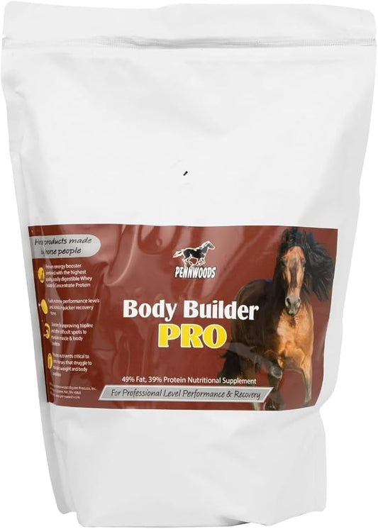 Body Builder Pro, Horse Weight Gain Supplement, Premium High Fat Energy Booster, with Whey Isolate and Concentrate Protein, 4lb Bag-PawvioPets