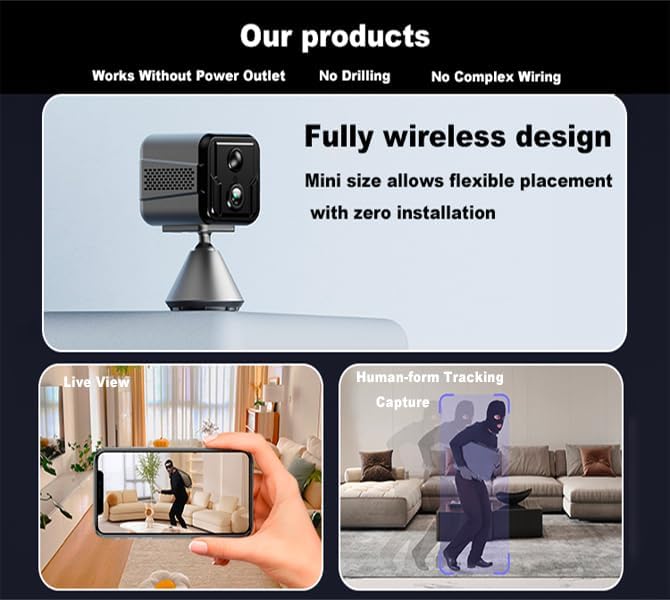 Cameras for Home Security-Indoor MiNi 1080P HD,Security Camera Wireless for Baby/Nanny/Pet/Dog/Cat, Infrared Night Vision,Magnetic Base Bracket,Cloud & SD Card Storage, (2.4 /5GHzWiFi)-Silver-PawvioPets