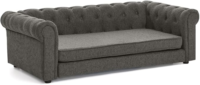 Dog Sofa Couch for Medium to Large Dogs, 55" Memory Foam Pet Sofa Couch with Washable Fabric, Durable Elevated Dog Bed with Legs, Removable Cushion for Medium and Large Dogs, Dark Grey-PawvioPets
