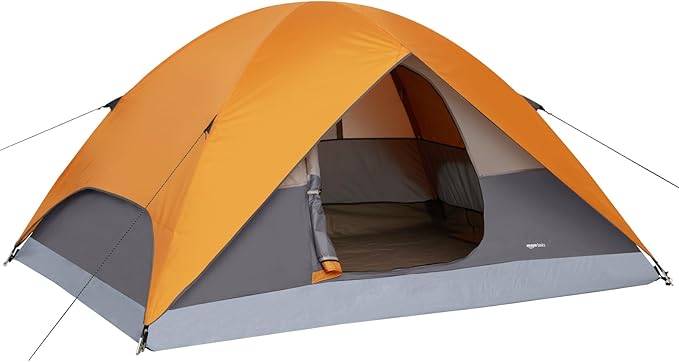 Amazon Basics Camping Tent, 3-Season Dome Design with Rainfly-PawvioPets