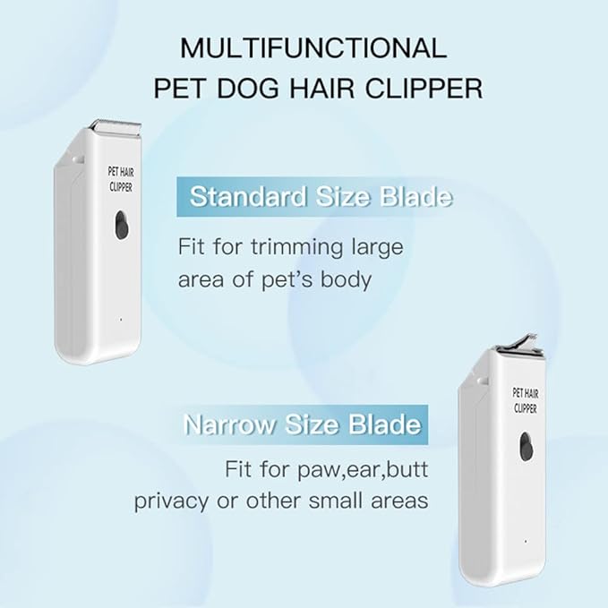 Feet Hair Trimmer, Dog Clippers,Quiet Washable USB Rechargeable Cordless Dog Grooming Kit,Electric Pets Hair Trimmers Shaver Shears for Dogs and Cats White-PawvioPets