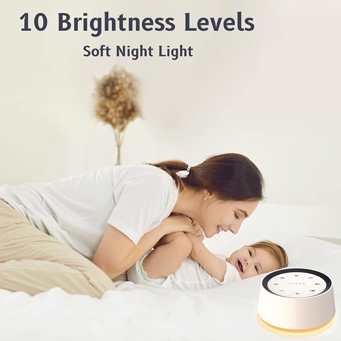 Brown Noise Sound Machine with 30 Soothing Sounds 12 Colors Night Light White Noise Machine for Adults Baby Kids Sleep Machines Memory Function 36 Volume Levels 5 Timers for Home Office Travel-PawvioPets