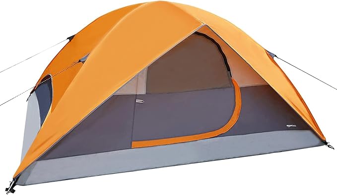 Amazon Basics Camping Tent, 3-Season Dome Design with Rainfly-PawvioPets