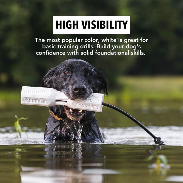 Dog Training Bumper - Durable Retriever Dummy for Professional Training, Perfect for Water Activities, Hunting, and Outdoor Retrieval Practice, with Adjustable Rope for Easy Handling (White)-PawvioPets
