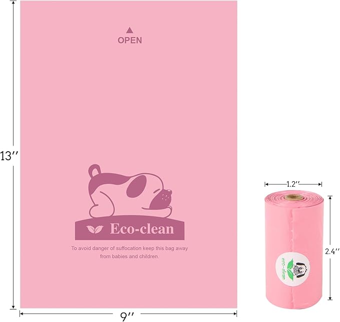 ECO-CLEAN 360 Count Dog Poop Bags with Dispenser, Leak-Proof, Cherry Blossom scented-PawvioPets