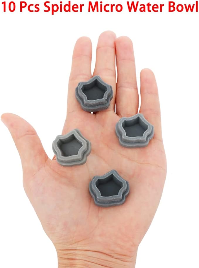 10 Pack Small Size Spider Terrariums Breeding Box Hatching Container Insect Scorpion Centipede Acrylic Breeding Box (with 10 Pcs Micro Water Bowl-PawvioPets