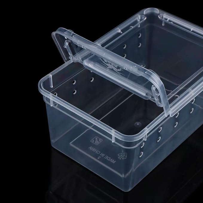 5 Pcs Spider Small Terrariums Breeding Box Transparent Hatching Container Plastic Feeding Box for Small Reptile Spider Scorpion Centipede Insect-PawvioPets