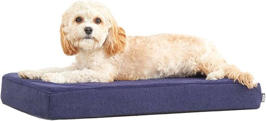 Barkbox Orthopedic Dog Bed | Comfortable Memory Foam Mattress for Joint Relief | Head and Neck Support Waterproof with Non Skid Bottom | Calming Durable Bed with Washable Cover | Small, Navy-PawvioPets