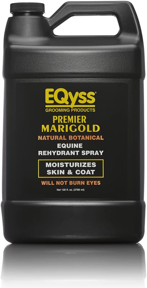 EQyss Premier Marigold Equine Coat Conditioning Spray - Moisturize Horse's Skin & Coat, Add Shine, Detangle, Repel Dirt & Dust, Silicone-free (128 oz)-PawvioPets