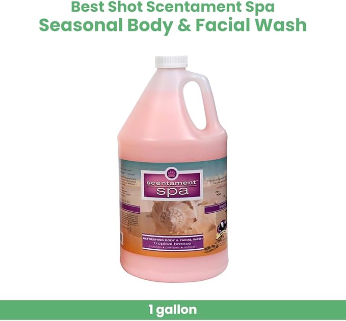 Best Shot Scentament Spa Tropical Breeze Seasonal Facial & Body Wash, 1 Gallon-PawvioPets