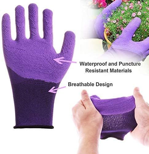 Garden Tools Set, 11 Pieces Gardening Gifts with Purple Floral Print, Ergonomic Handle, Trowel, Rake, Shovels, Pruner, Shears, Sprayer, Gloves, Garden Hand Tools with Carrying Case-PawvioPets