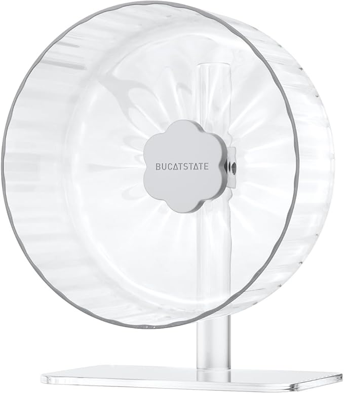 BUCATSTATE Hamster Exercise Wheel 8.2", Upgraded Super-Silent Spinner Hamster Running Wheels with Adjustable Base & Rust-roof Bearing for Dwarf Syrian Hamster Gerbils Rats-PawvioPets