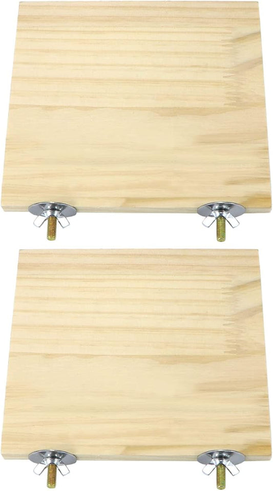 2pcs Bird Perch platform flat Stand Beak Paw Grinding wood for Parrot Parakeet Cockatiel Lovebird Conure Finch Budgie-PawvioPets